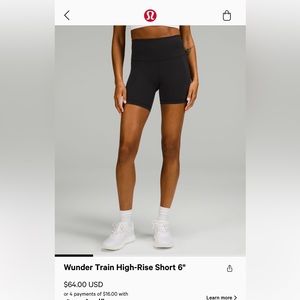 Lululemon Wunder Under Shorts 6”